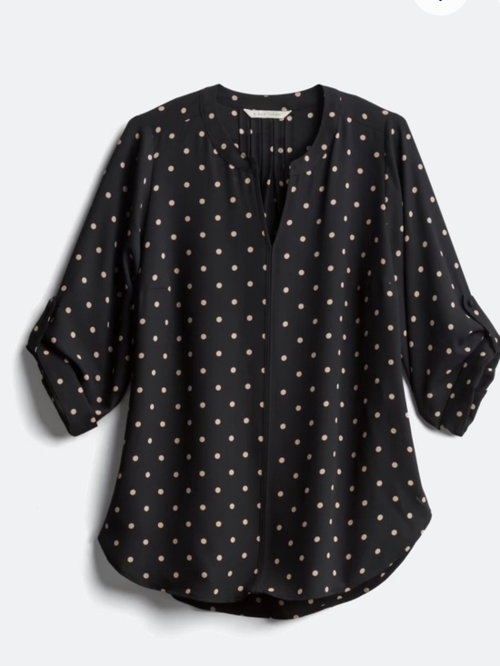 41 Hawthorn Tops - 41 Hawthorn Black Blouse with Beige Polka Dots